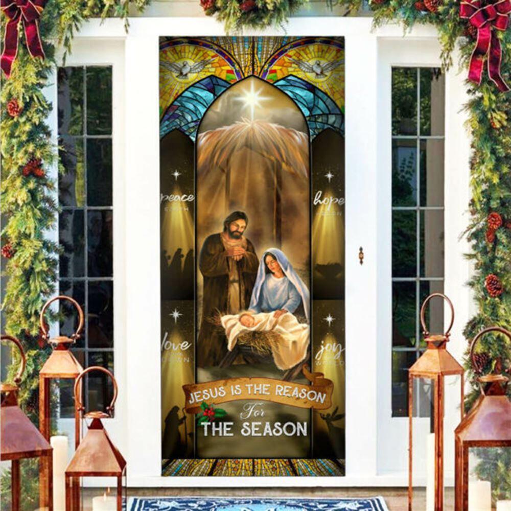 Jesus Is The Reason For The Season Christmas Door Cover, Gift For Christian