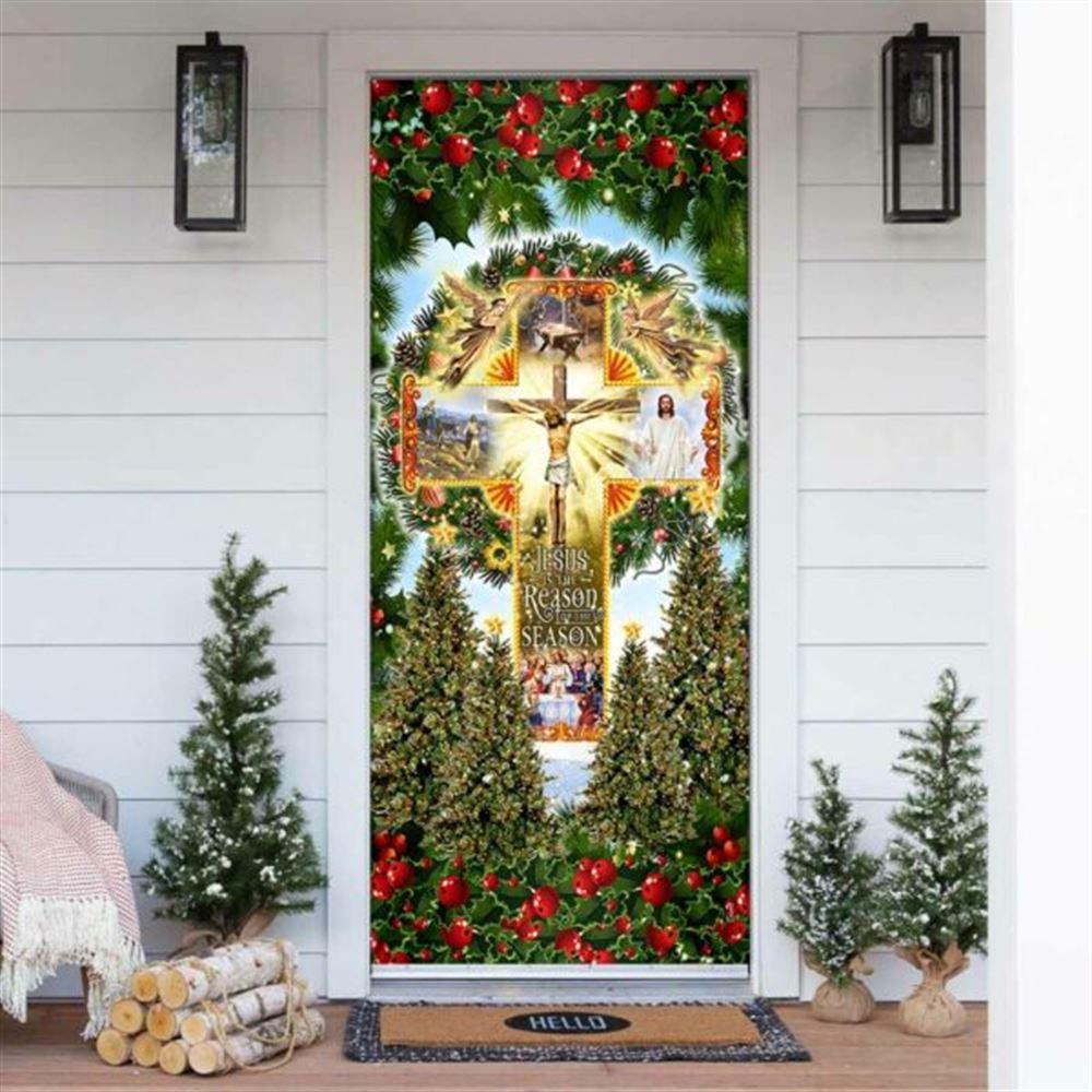 Jesus Is The Reason For The Season Door Cover Block Of Gear, Jesus Door Cover, Gift For Christian