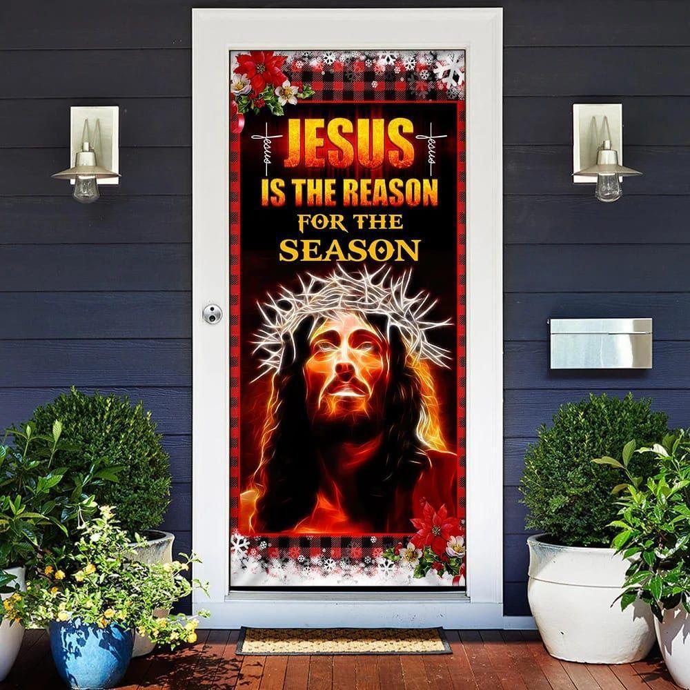 Jesus Is The Reason For The Season Door Cover, Christian Home Decor, Gift For Christian