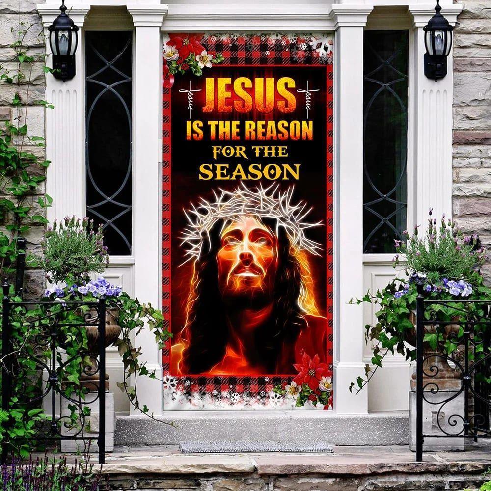 Jesus Is The Reason For The Season Door Cover, Christian Home Decor, Gift For Christian
