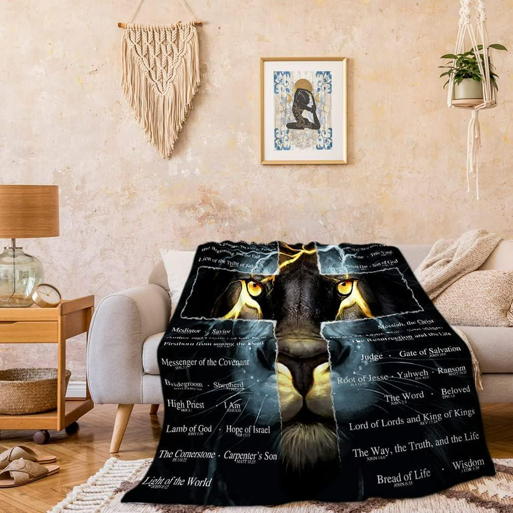 Lion You Shall Call His Name Jesus Christian Quilt Blanket, Christian Blanket Gift For Believers