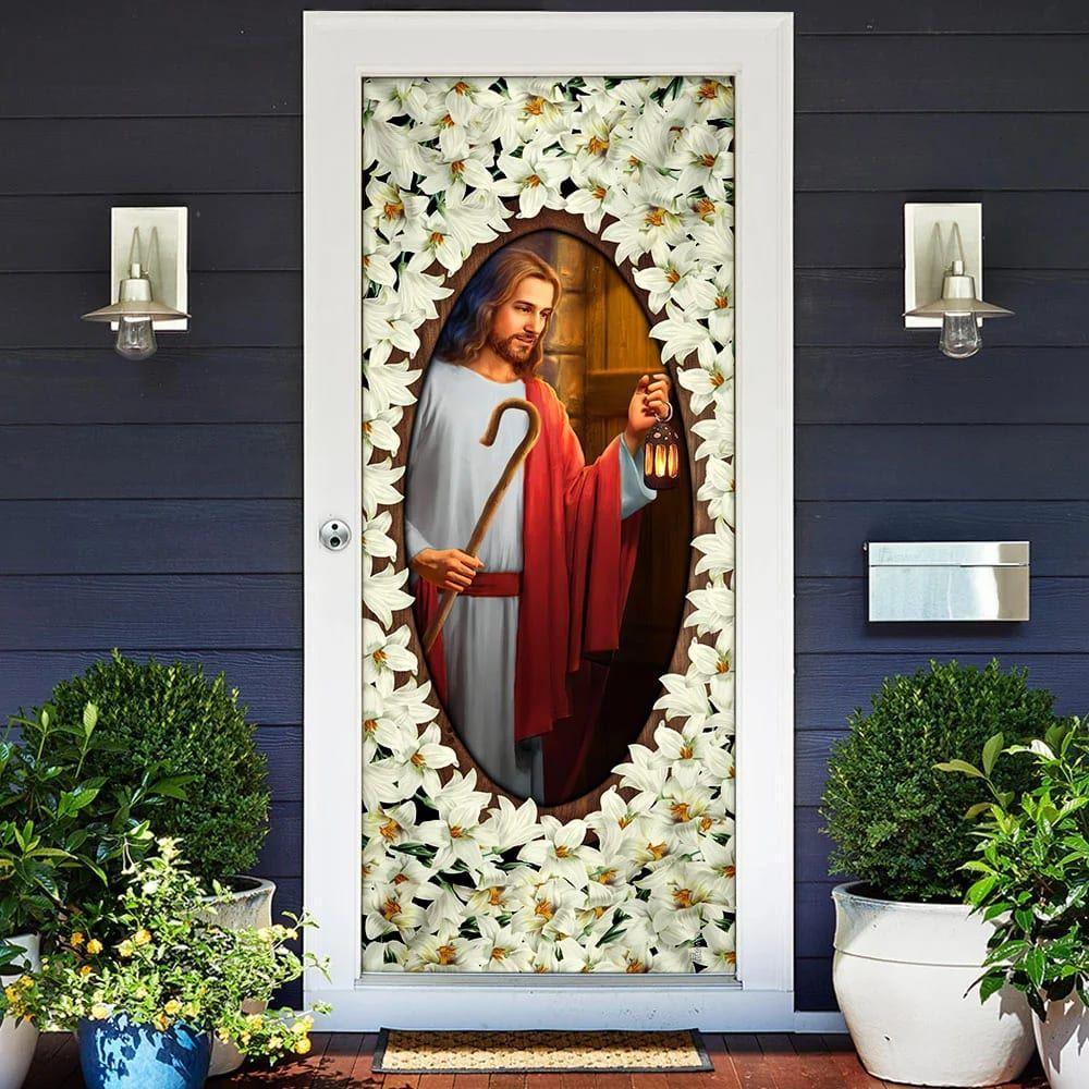 Lord Jesus Knocking Door Cover, Christian Home Decor, Gift For Christian