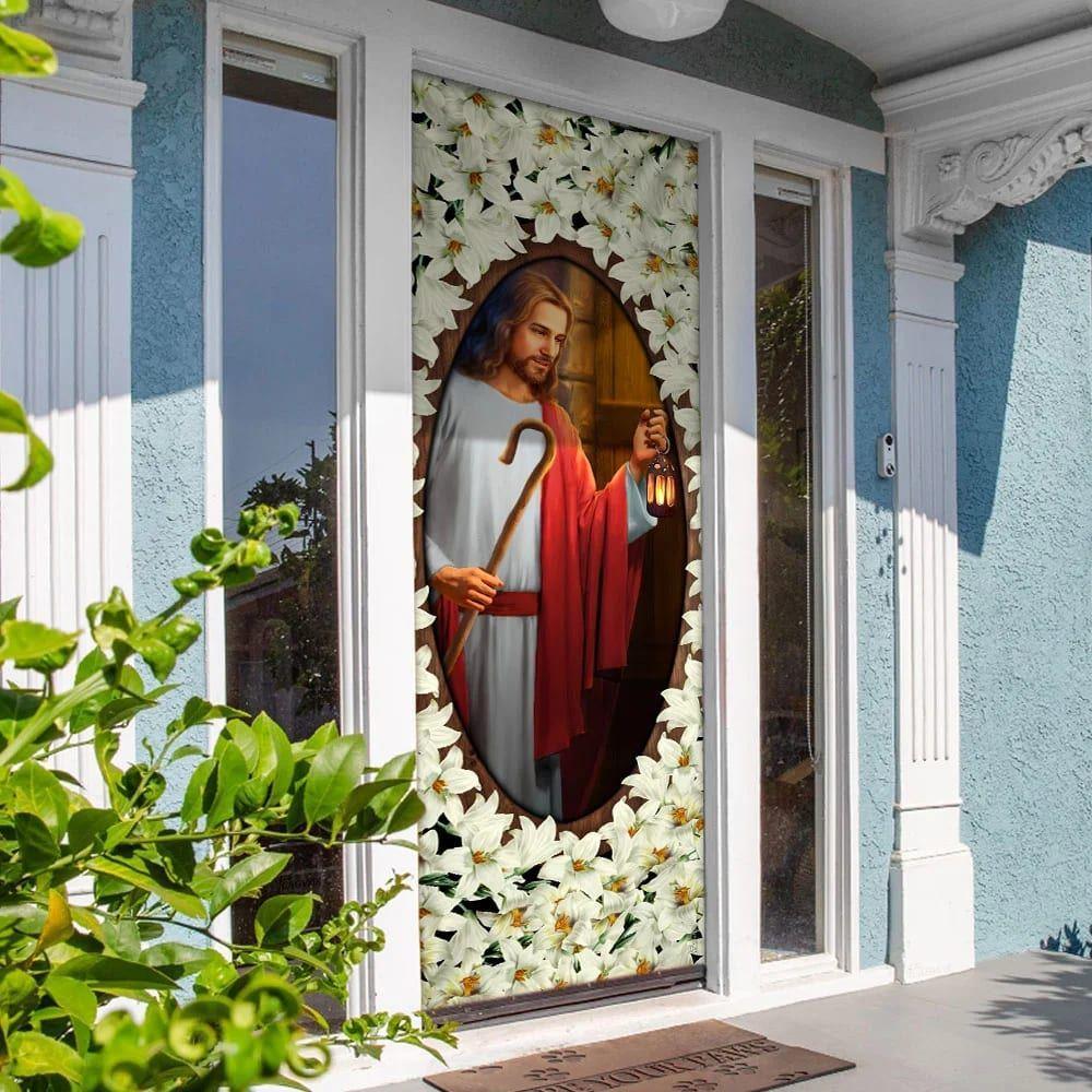 Lord Jesus Knocking Door Cover, Christian Home Decor, Gift For Christian