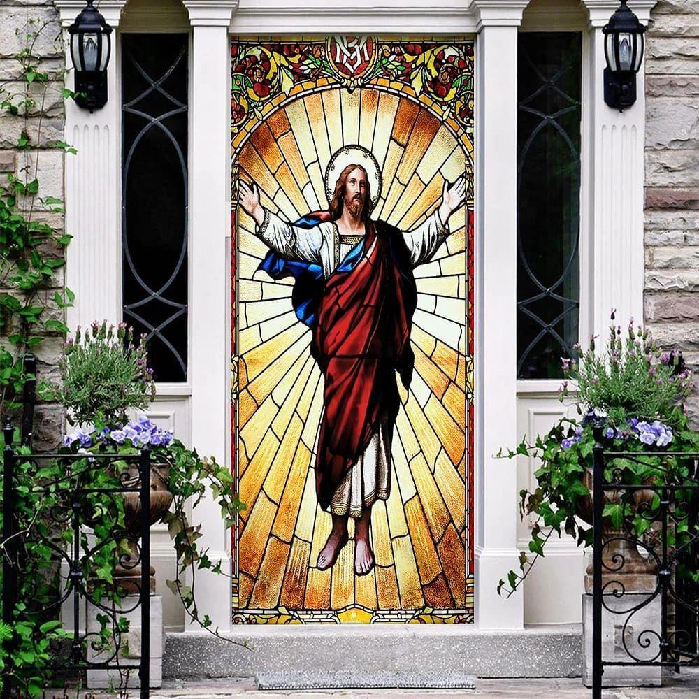 Love Jesus Door Cover, Christian Home Decor, Gift For Christian