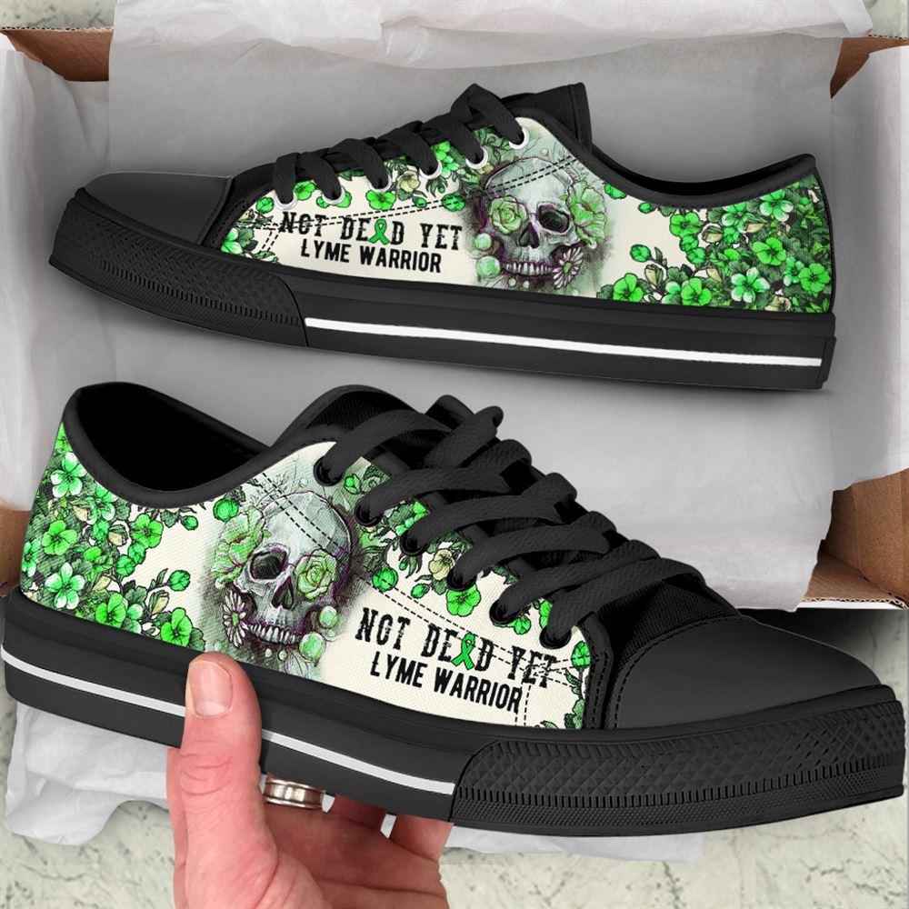 Lyme Shoes Rose Flowers Skull Low Top Shoes, Gift For Survious