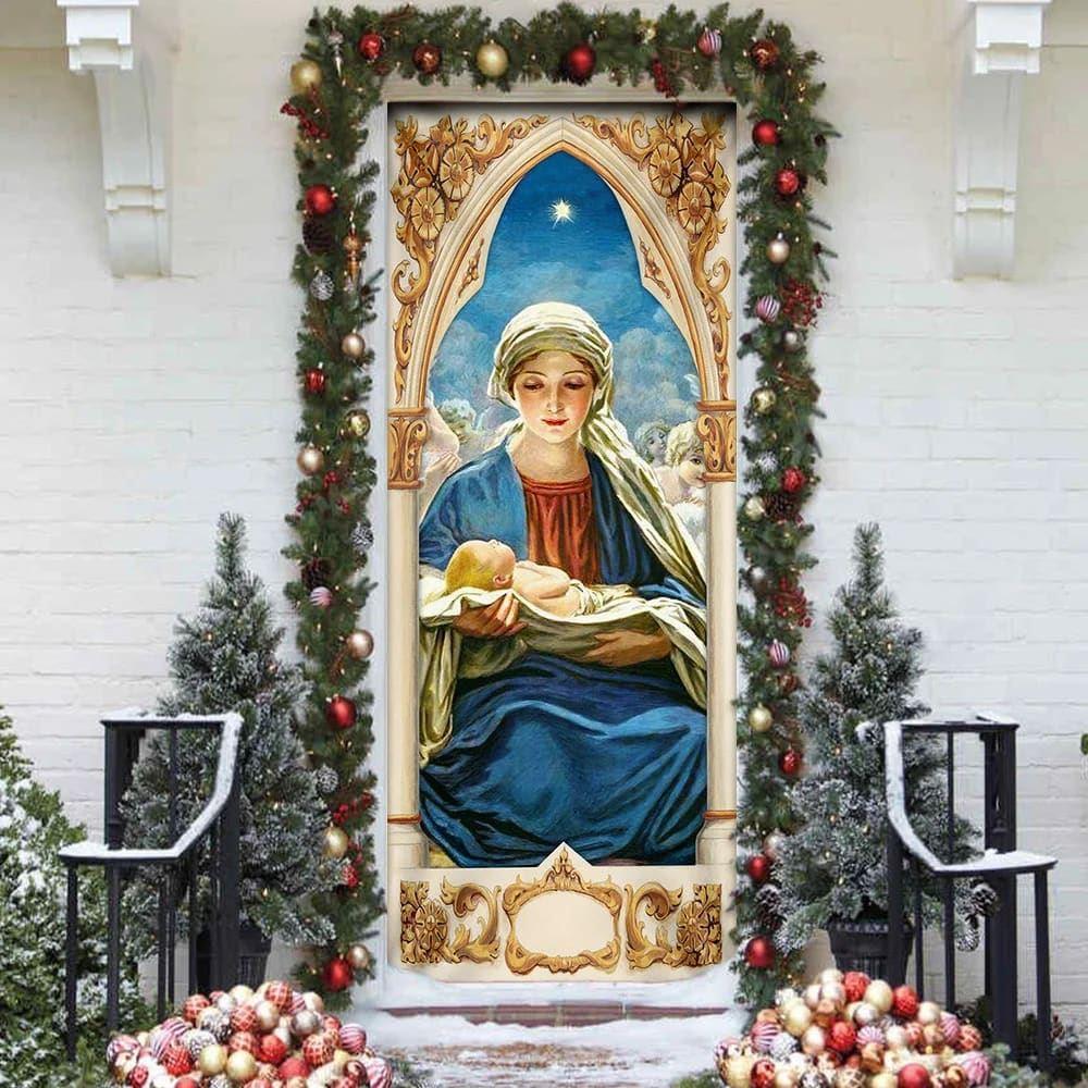 Mary Gives Birth To Jesus Door Cover, Christian Home Decor, Gift For Christian