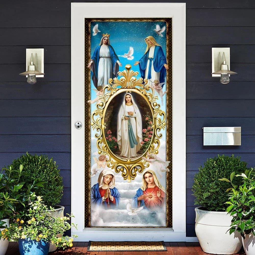 Mary Mother Of Jesus, The Blessed Virgin Mary Door Cover, Christian Home Decor, Gift For Christian