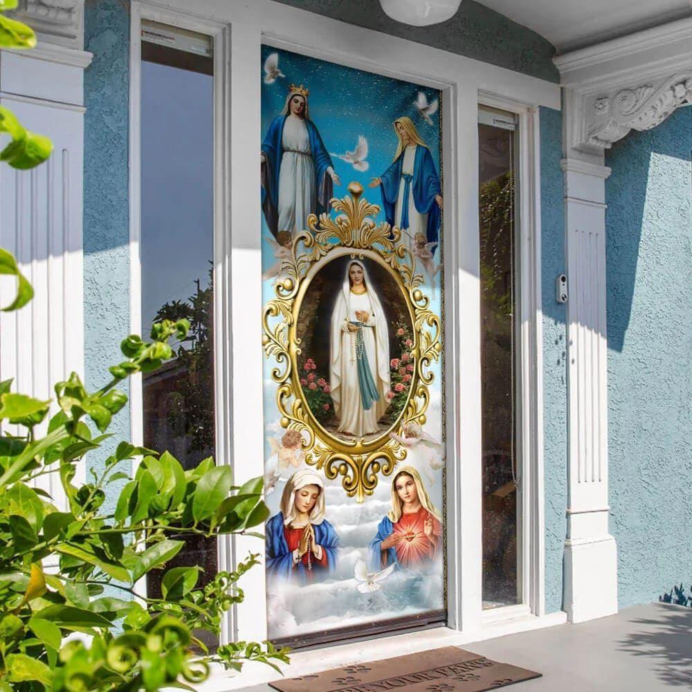 Mary Mother Of Jesus, The Blessed Virgin Mary Door Cover, Christian Home Decor, Gift For Christian