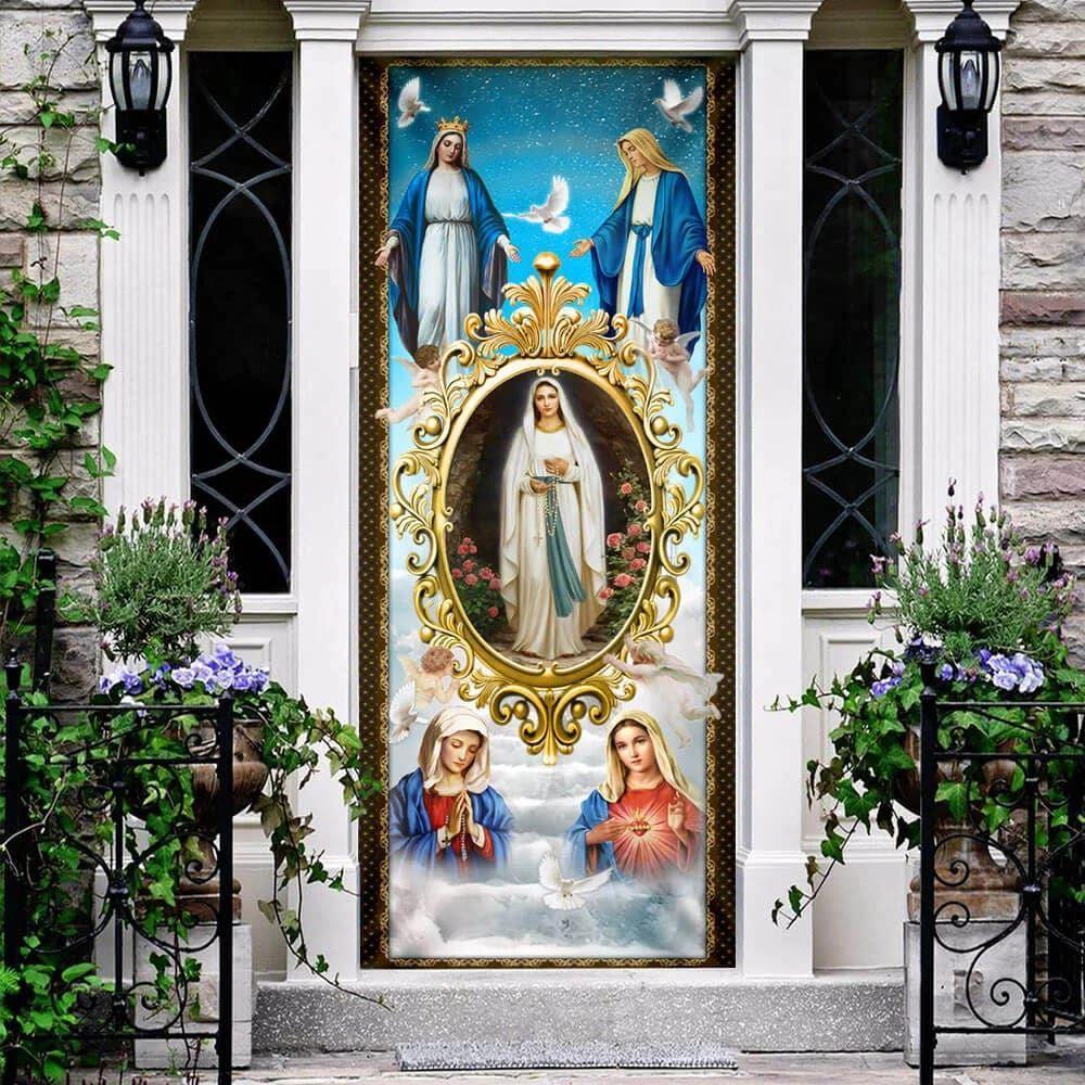Mary Mother Of Jesus, The Blessed Virgin Mary Door Cover, Christian Home Decor, Gift For Christian