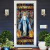 Mother Maria Door Cover With God All Things Are Possible, Christian Home Decor, Gift For Christian
