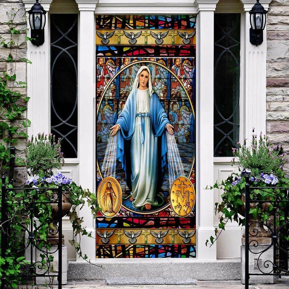 Mary, Our Lady of Sorrows Door Cover, Christian Home Decor, Gift For Christian