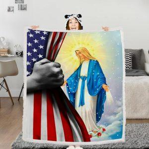 Mother Mary And Flag America Christian Quilt Blanket Christian Blanket Gift For Believers 2 utk3gx.jpg