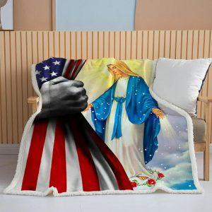 Mother Mary And Flag America Christian Quilt Blanket Christian Blanket Gift For Believers 4 hy2yao.jpg