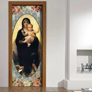 Mother Mary With Jesus Door Cover, Christian&hellip;