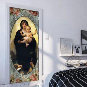 Mother Mary With Jesus Door Cover, Christian&hellip;
