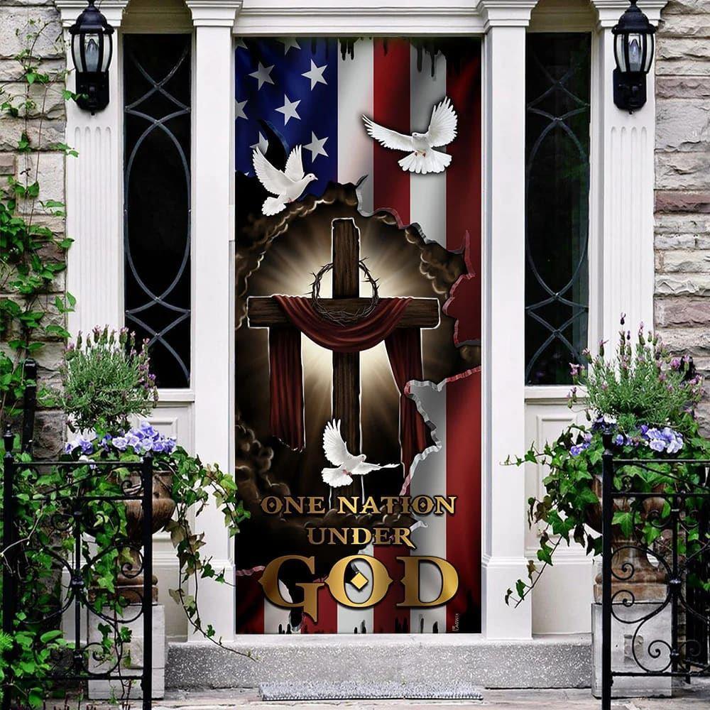 Nation Under God Christan Door Cover, Christian Home Decor, Gift For Christian Nation Under God Christan Door Cover, Christian Home Decor, Gift For Christian