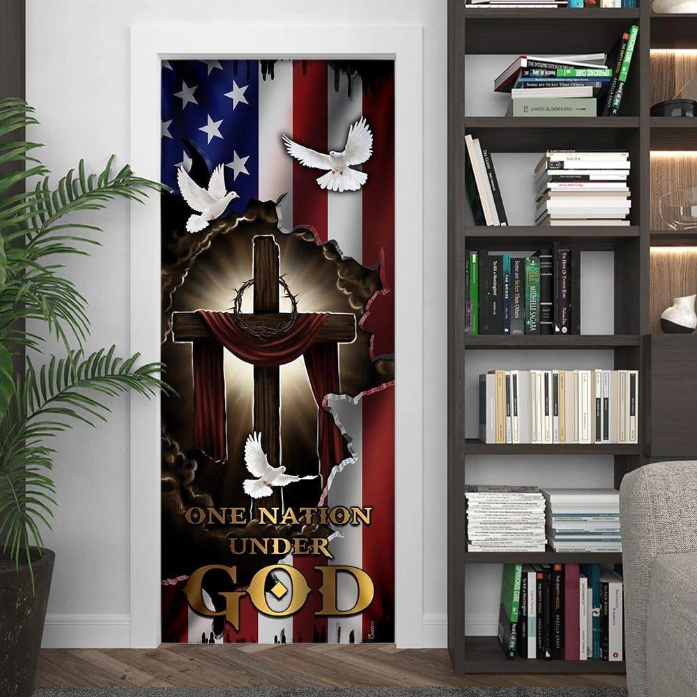 Nation Under God Christan Door Cover, Christian Home Decor, Gift For Christian Nation Under God Christan Door Cover, Christian Home Decor, Gift For Christian