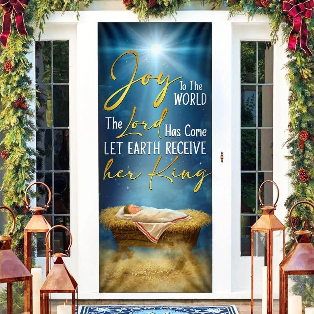 Nativity Of Jesus Door Cover Christ Born, Christian Home Decor, Gift For Christian