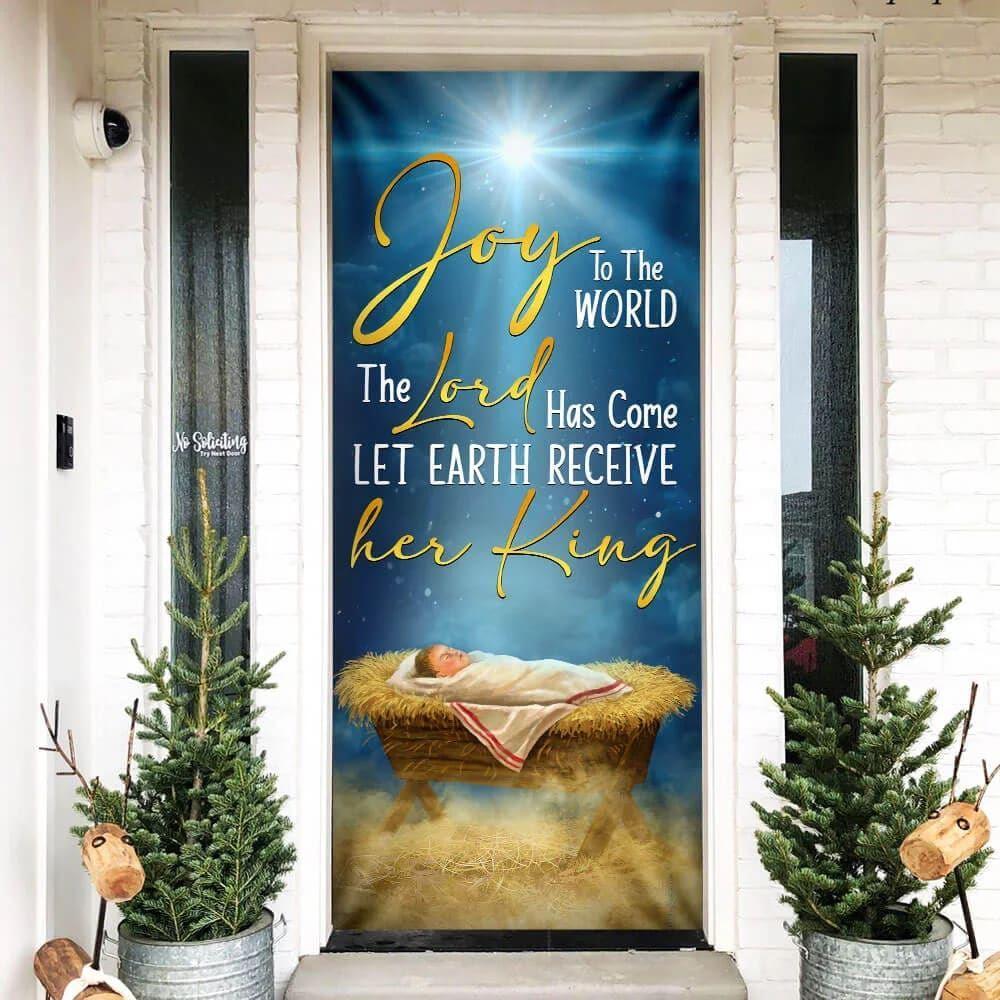 Nativity Of Jesus Door Cover Christ Born, Christian Home Decor, Gift For Christian