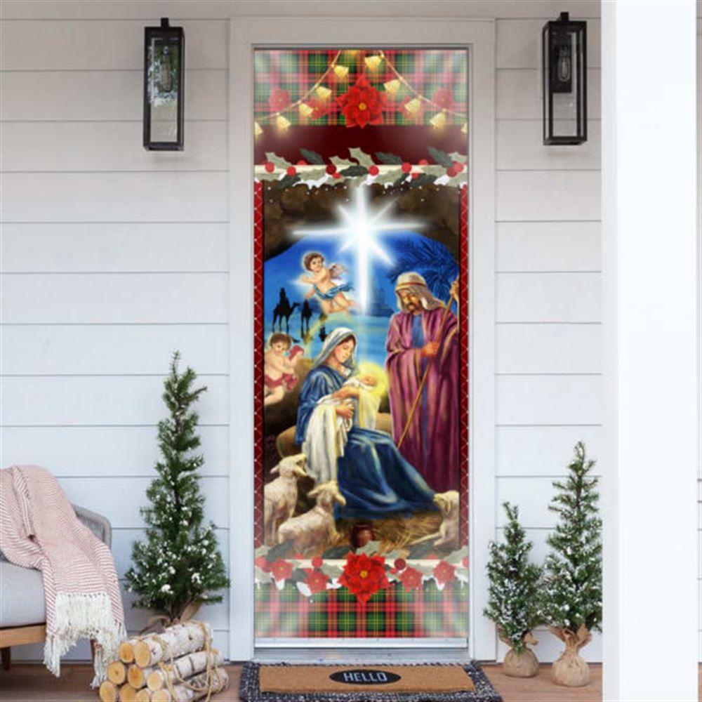 Nativity Of Jesus Door Cover, Christian Home Decor, Gift For Christian Nativity Of Jesus Door Cover, Christian Home Decor, Gift For Christian