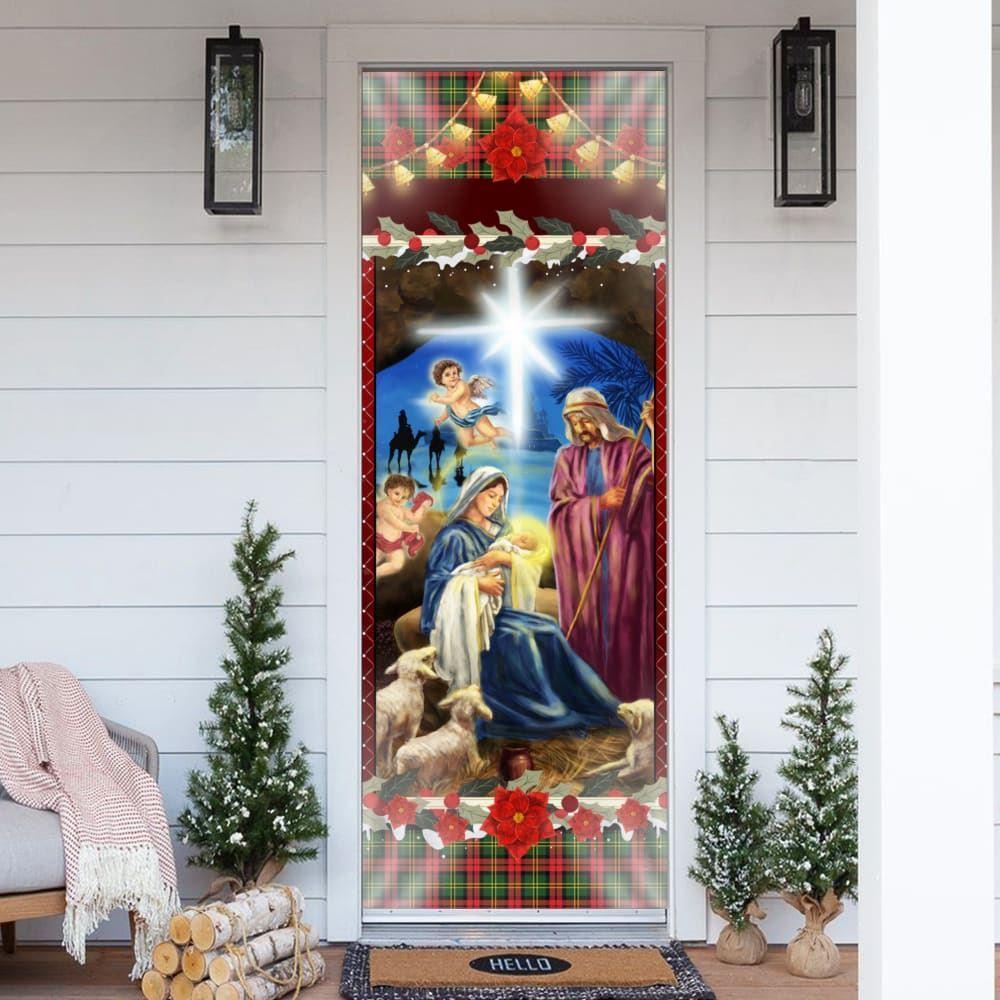 Nativity Of Jesus Door Cover, Christian Home Decor, Gift For Christian Nativity Of Jesus Door Cover, Christian Home Decor, Gift For Christian
