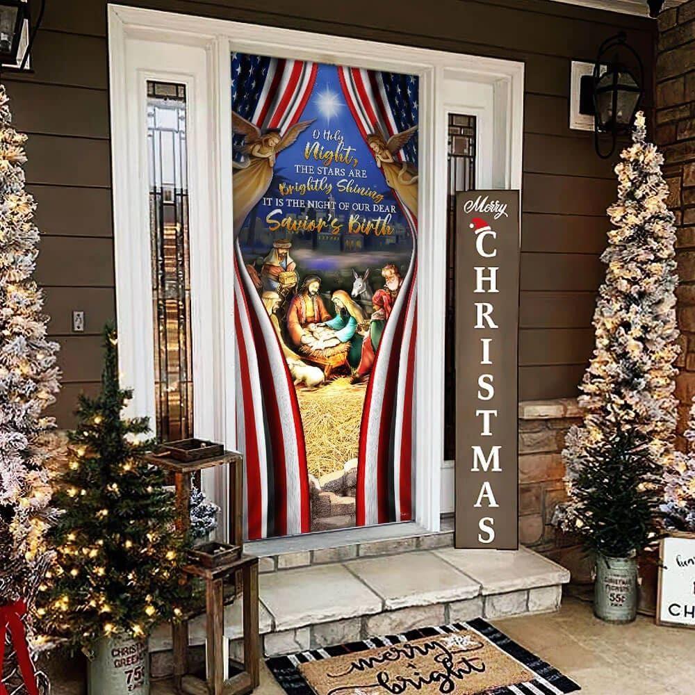 Nativity Of Jesus Door Cover, Jesus Is Born Door Cover, Christian Home Decor, Gift For Christian