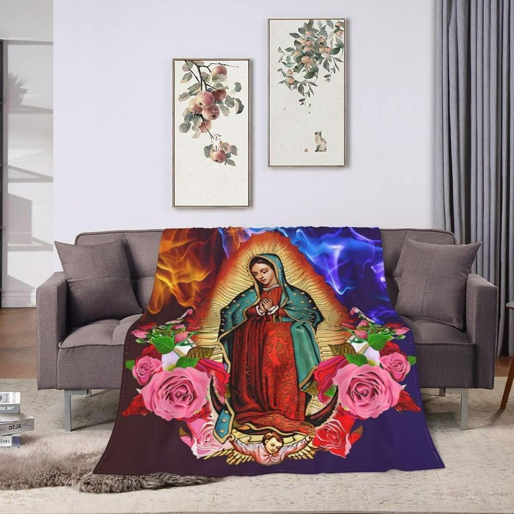 Our Lady Of Virgin Mary Christian Quilt Blanket, Christian Blanket Gift For Believers Our Lady Of Virgin Mary Christian Quilt Blanket, Christian Blanket Gift For Believers
