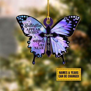 Personalised Christmas Ornament, Butterflies Appear When Angels&hellip;