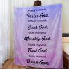 Sunflower And Hummingbird God Says Christian Quilt Blanket, Christian Blanket Gift For Believers