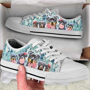 Rottweiler Dog Flowers Pattern Low Top Shoes&hellip;