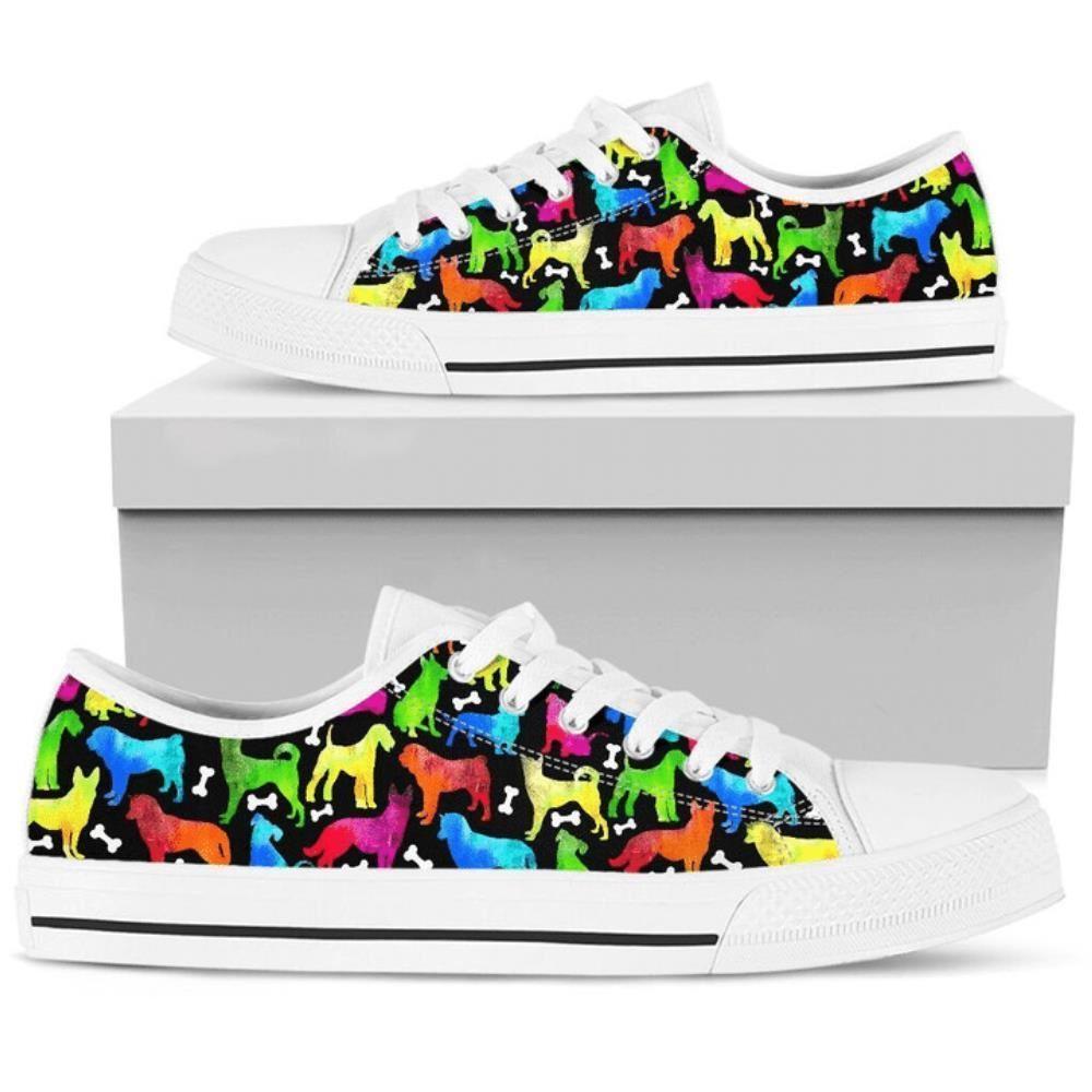 Stylish Dog Painting Pattern Low Top Shoes, Gift For Dog Lover Stylish Dog Painting Pattern Low Top Shoes, Gift For Dog Lover