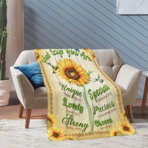 Sunflower And Hummingbird God Says Christian Quilt&hellip;