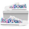 Thyroid Cancer Shoes Awareness Ribbon Shortcut Low Top Shoes, Gift For Survious