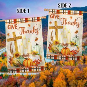 Thanksgiving Fall Flag Give Thanks Jesus Christ&hellip;