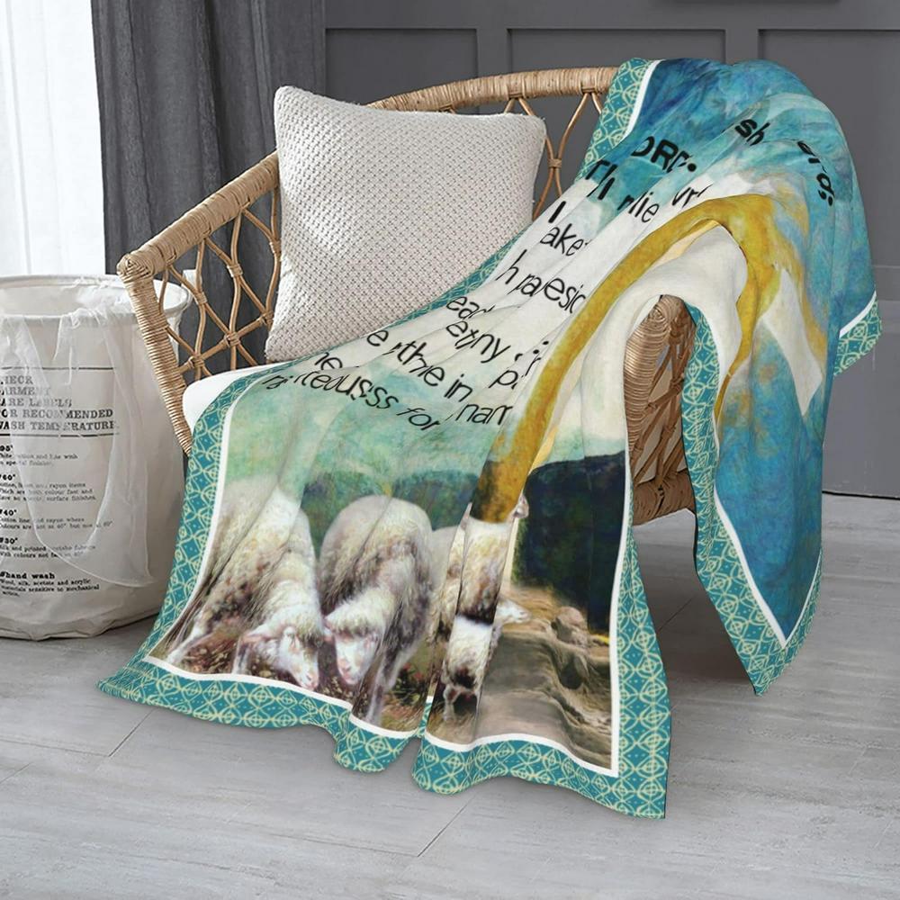 The Lord Is My Shepherd I Shall Not Want Christian Quilt Blanket, Christian Blanket Gift For Believers
