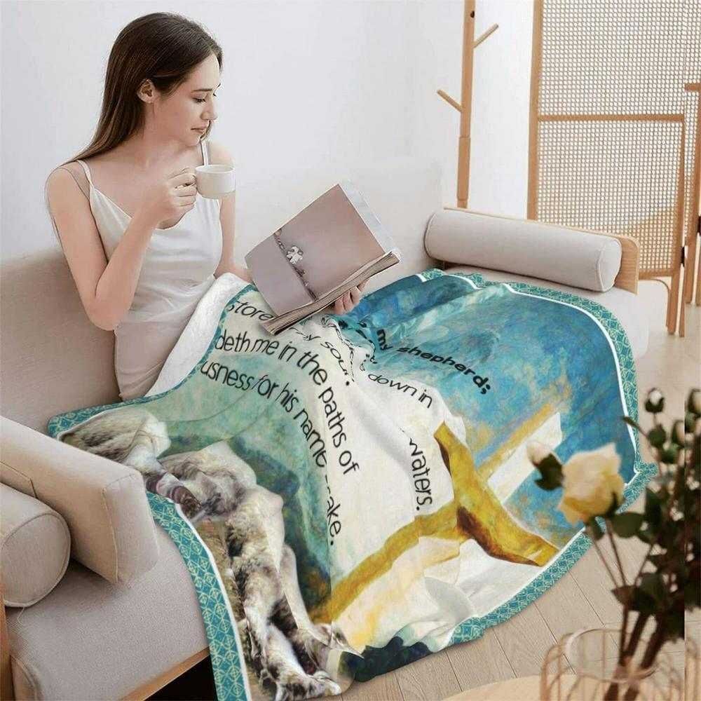 The Lord Is My Shepherd I Shall Not Want Christian Quilt Blanket, Christian Blanket Gift For Believers