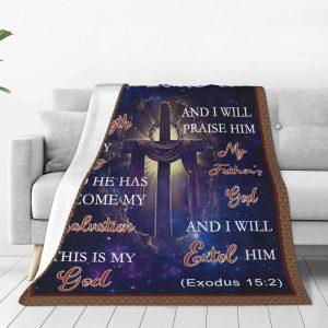 The Lord Is My Strength My Song Christian Quilt Blanket Christian Blanket Gift For Believers 2 zwer4b.jpg
