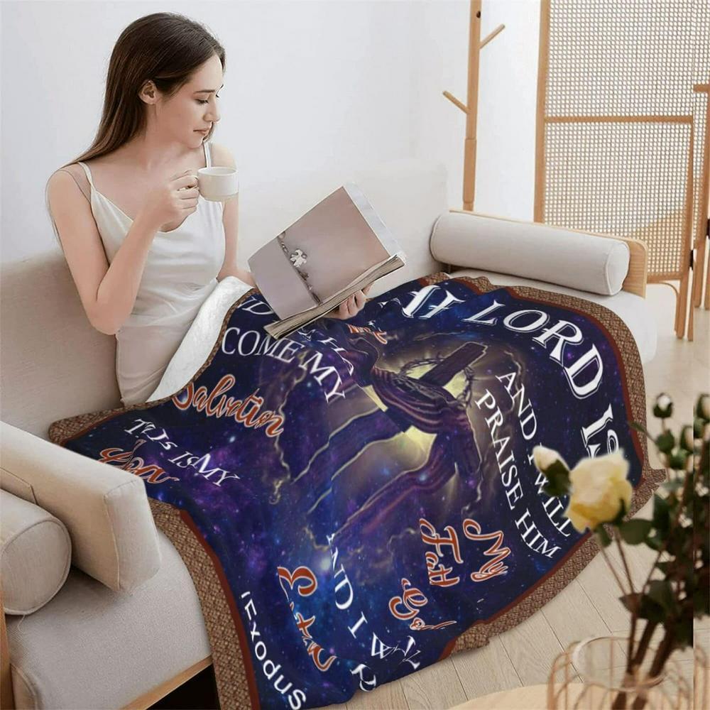 The Lord Is My Strength My Song Christian Quilt Blanket, Christian Blanket Gift For Believers The Lord Is My Strength My Song Christian Quilt Blanket, Christian Blanket Gift For Believers