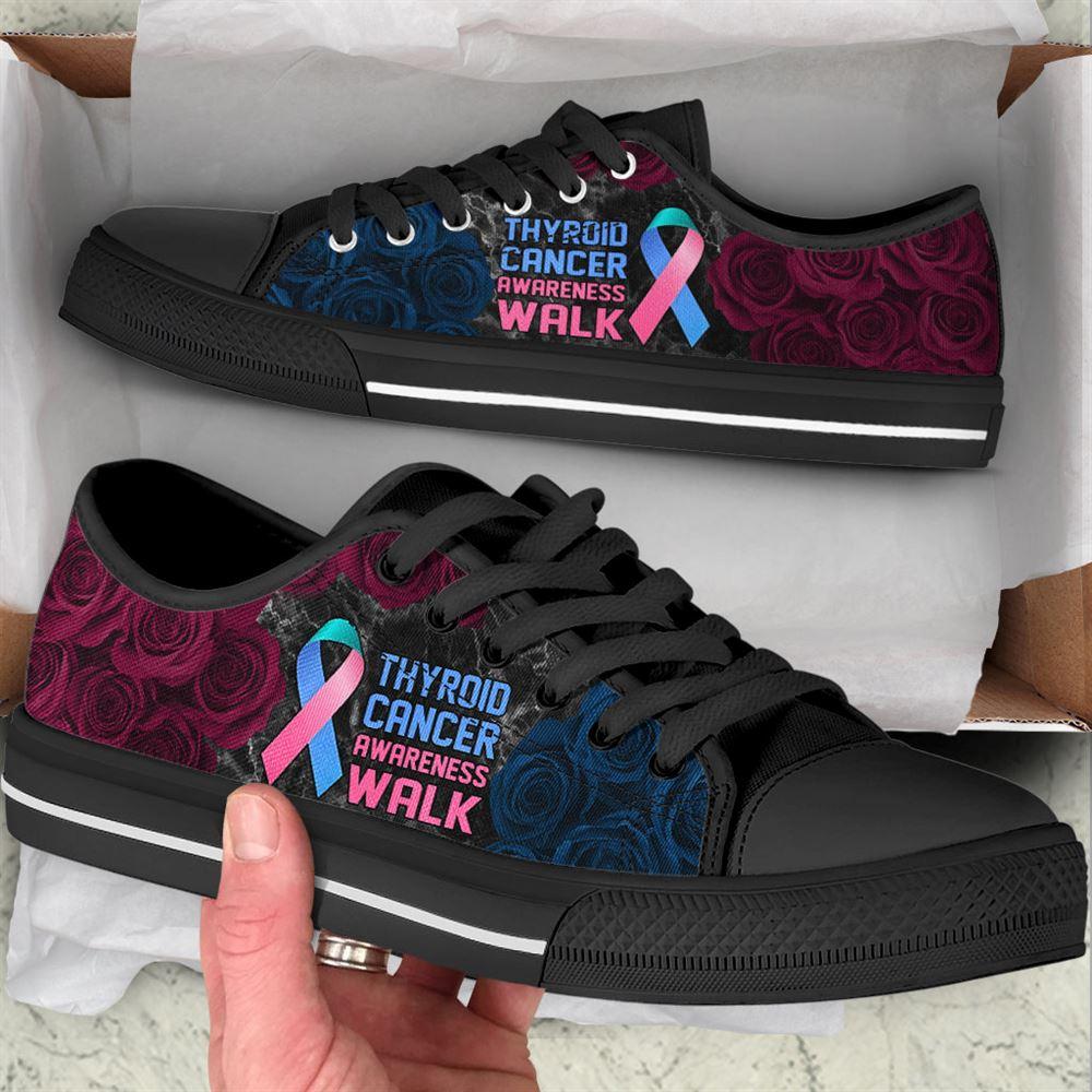 Thyroid Cancer Shoes Awareness Walk Low Top Shoes, Gift For Survious