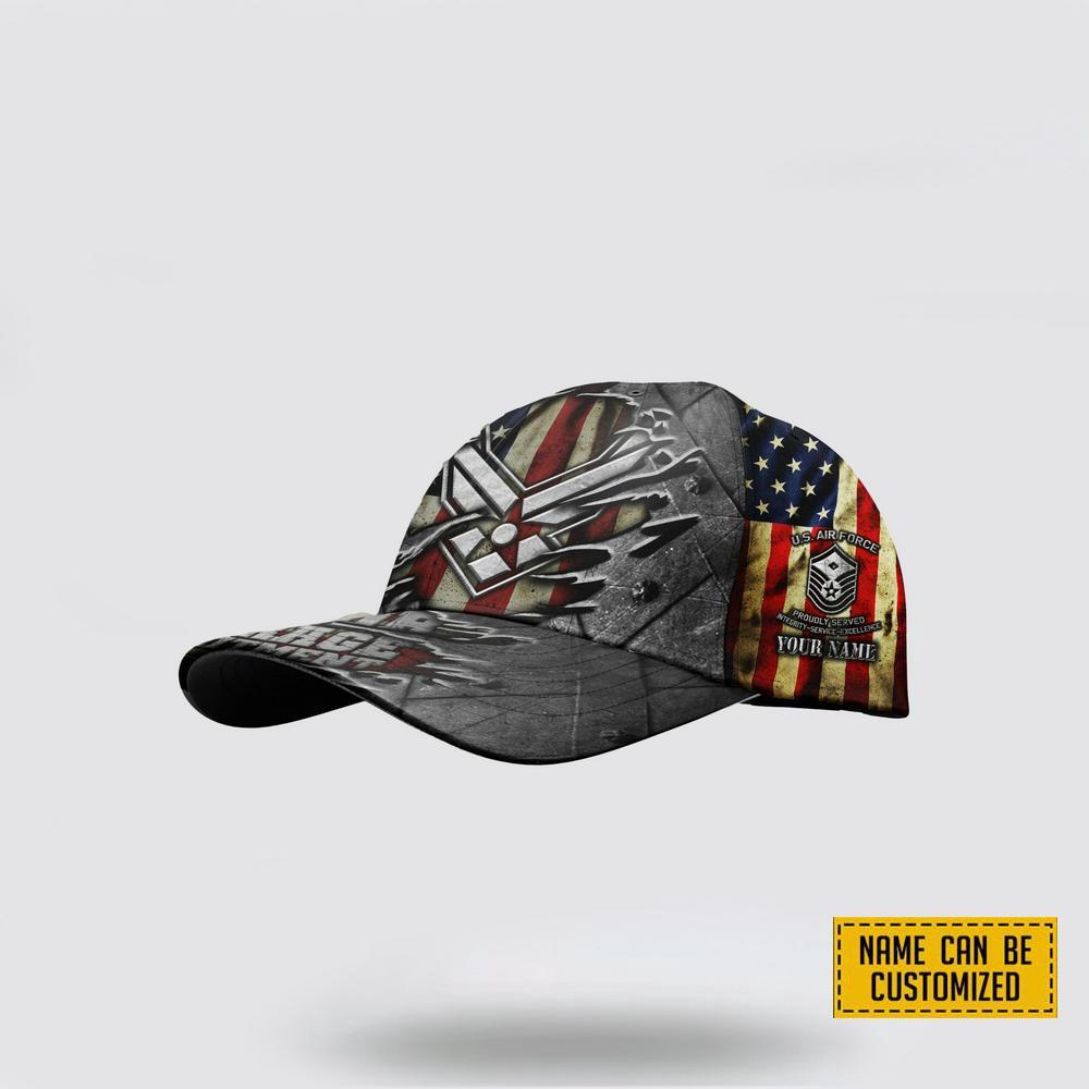 US Air Force Baseball Caps, Custom Air Force Hats, Personalized Name And Rank Veterans, Gifts For Military Personnel