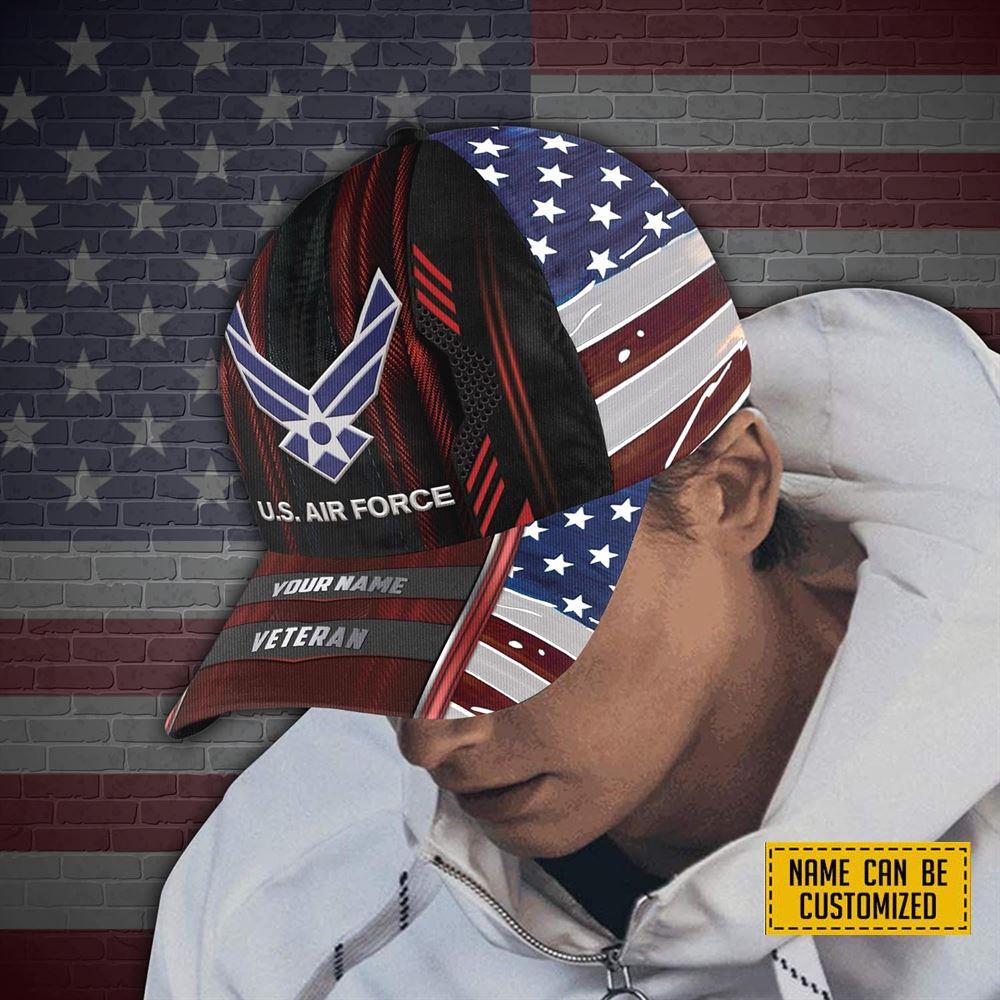 Custom US Air Force Baseball Caps Force Veterans, Personalized Name Rank Air Force Cap, Gifts For Military Personnel