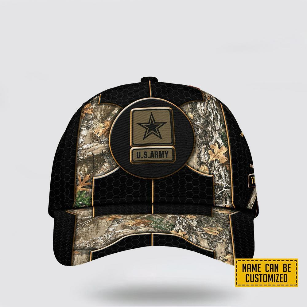 US Army Baseball Caps Camouflage Hunting, Custom Army Hats, Personalized Name And Rank Veterans,Cap For Military
