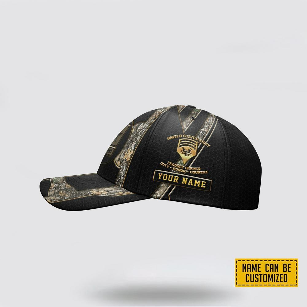 US Army Baseball Caps Camouflage Hunting, Custom Army Hats, Personalized Name And Rank Veterans,Cap For Military