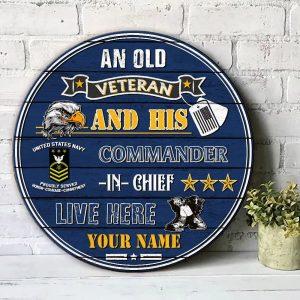 US Navy Wood Sign An Old Veteran&hellip;