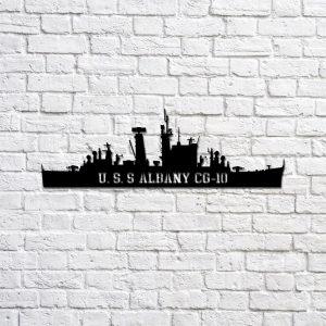 Us Navy Metal Sign, Veteran Signs, USS Albany CG10 Navy Ship Metal Sign, Metal Sign, Metal Sign Decor, Metal Navy Signs