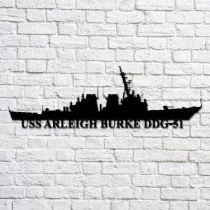 Us Navy Metal Sign, Veteran Signs, Uss Arleigh Burke Ddg51 Navy Ship Metal Art, Metal Sign, Metal Sign Decor, Metal Navy Signs