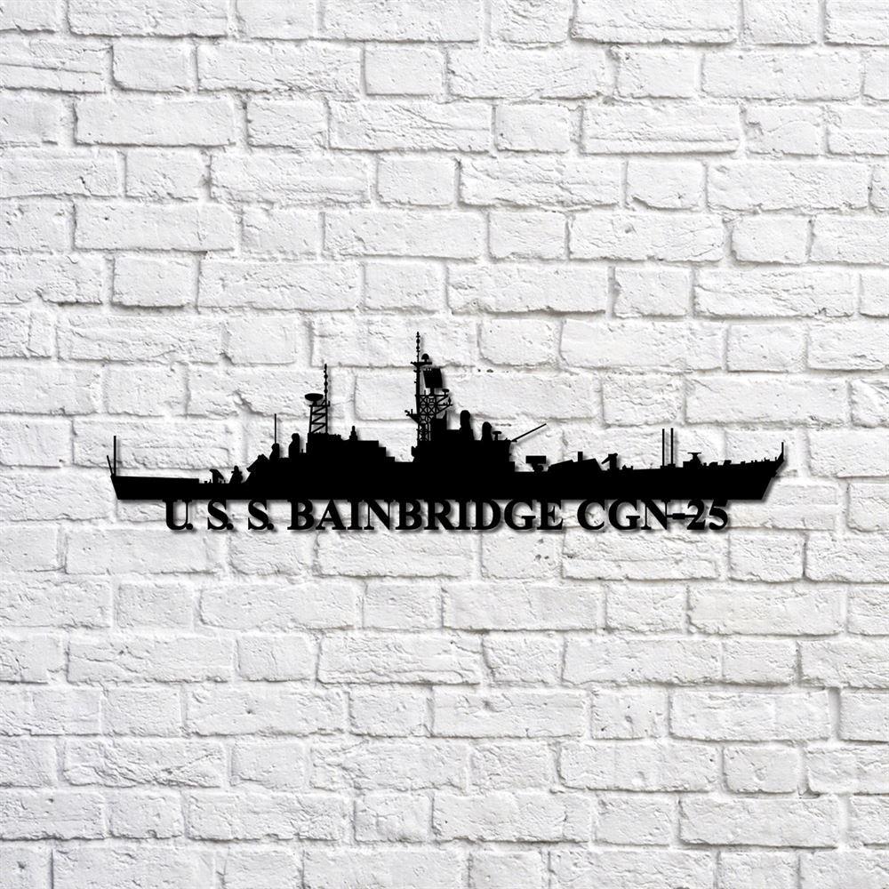 Us Navy Metal Sign, Veteran Signs, Uss Bainbridge Cgn25 Navy Ship Metal Sign, Metal Sign, Metal Sign Decor, Metal Navy Signs