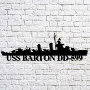 Us Navy Metal Sign, Veteran Signs, Uss Barton Dd599 Navy Ship Metal Art, Metal Sign, Metal Sign Decor, Metal Navy Signs