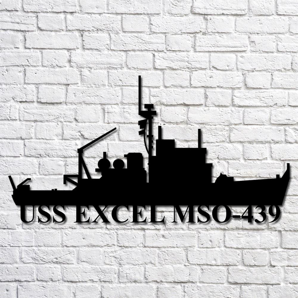 Us Navy Metal Sign, Veteran Signs, Uss Excel Mso439 Navy Ship Metal Art, Metal Sign, Metal Sign Decor, Metal Navy Signs