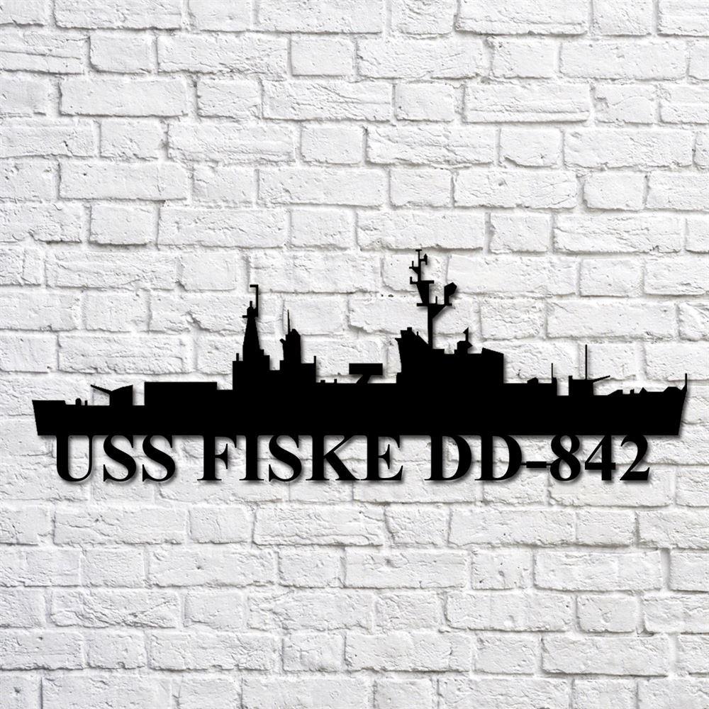 Us Navy Metal Sign, Veteran Signs, Uss Fiske Dd842 Navy Ship Metal Art, Metal Sign, Metal Sign Decor, Metal Navy Signs